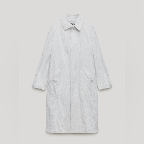Zara Wrinkled Trench Coat ZW Collection Jackets - Picture 6 of 9